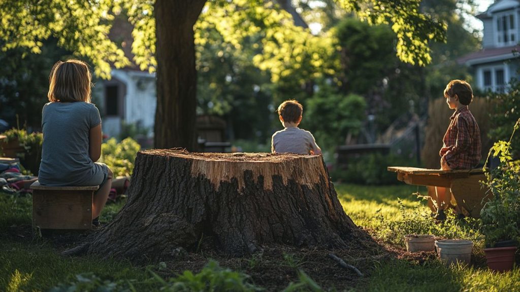 Suppression de vie d'une souche d'arbre en moins de 70 caractères