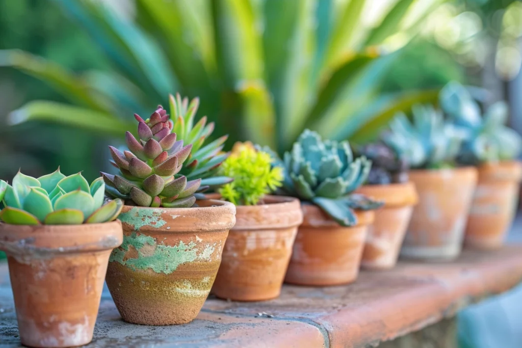 traces blanches sur les pots en terre cuites