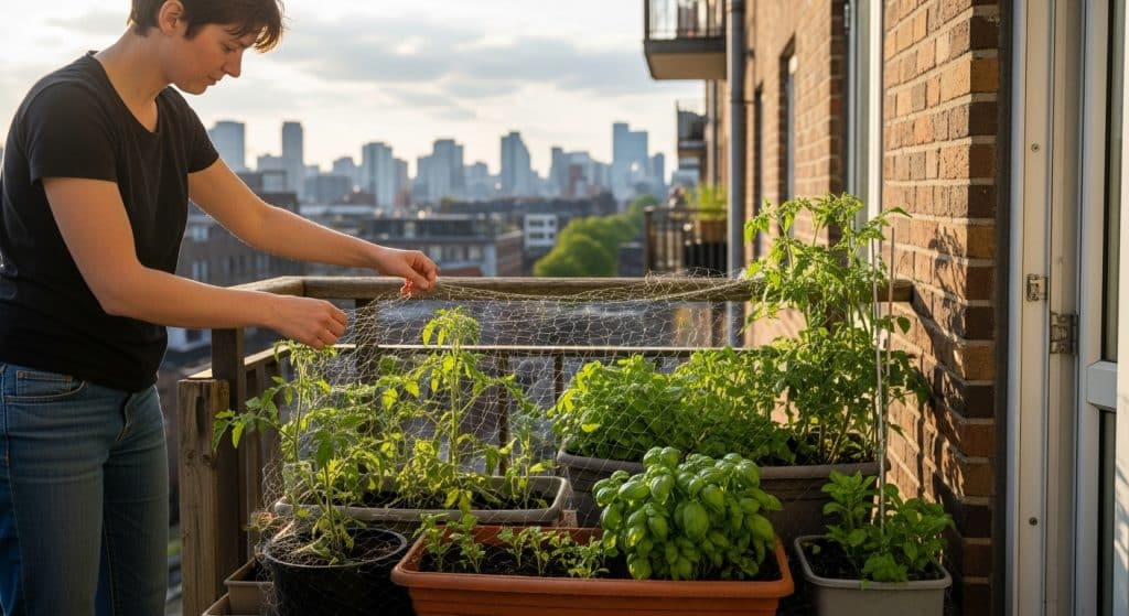 Protégez vos récoltes sur balcon : ce filet discret éloigne les oiseaux sans nuire à vos plantations